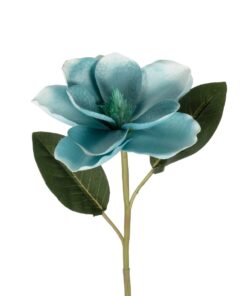 GloboStar® Artificial Garden BLUE MAGNOLIA BRANCH 21425 Τεχνητό Διακοσμητικό Κλαδί Μπλε Μανόλια Y80cm
