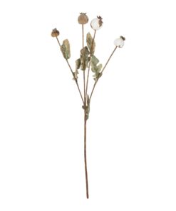 GloboStar® Artificial Garden POPPY FRUIT BRANCH 21433 Τεχνητό Διακοσμητικό Κλαδί Παπαρούνα Y60cm