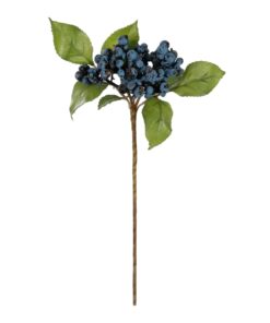 GloboStar® Artificial Garden BLUBERRIES FRUIT BRANCH 21434 Τεχνητό Διακοσμητικό Κλαδί Μπλε Μύρτιλο Y30cm