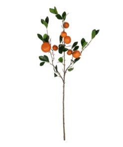 GloboStar® Artificial Garden ORANGE FRUIT BRANCH 21435 Τεχνητό Διακοσμητικό Κλαδί Πορτακαλιά Y83cm