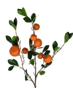 GloboStar® Artificial Garden ORANGE FRUIT BRANCH 21435 Τεχνητό Διακοσμητικό Κλαδί Πορτακαλιά Y83cm