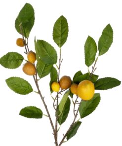 GloboStar® Artificial Garden YELLOW LEMON FRUIT BRANCH 21437 Τεχνητό Διακοσμητικό Κίτρινο Κλαδί Πορτακαλιά Y80cm
