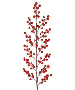 GloboStar® Artificial Garden RED BERRIES FRUIT BRANCH 21440 Τεχνητό Διακοσμητικό Κλαδί Κόκκινο Γκί Y96cm