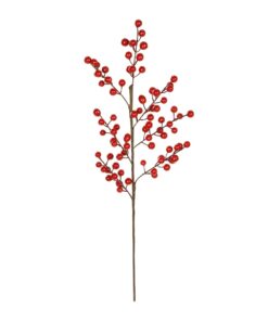 GloboStar® Artificial Garden RED BERRIES FRUIT BRANCH 21441 Τεχνητό Διακοσμητικό Κλαδί Κόκκινο Γκί Y66cm
