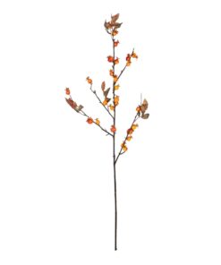 GloboStar® Artificial Garden ORANGE BERRIES FRUIT BRANCH 21444 Τεχνητό Διακοσμητικό Κλαδί Πορτοκαλί Γκί Y94cm