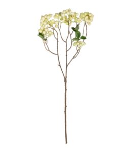 GloboStar® Artificial Garden WHITE BERRIES FRUIT BRANCH 21446 Τεχνητό Διακοσμητικό Κλαδί Λευκό Γκί Y71cm