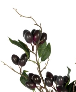 GloboStar® Artificial Garden OLIVE FRUIT BRANCH 21447 Τεχνητό Διακοσμητικό Κλαδί Ελίας Y70cm