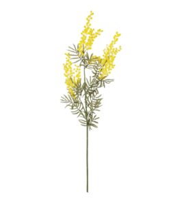 GloboStar® Artificial Garden YELLOW MIMOSA FRUIT BRANCH 21451 Τεχνητό Διακοσμητικό Κλαδί Κίτρινη Μιμόζα Y76cm