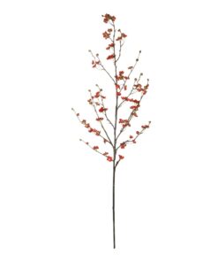 GloboStar® Artificial Garden RED CHERRY BLOSSOM BRANCH 21455 Τεχνητό Διακοσμητικό Κλαδί Κόκκινης Κερασίας Y110cm