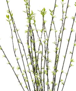 GloboStar® Artificial Garden GREEN WILLOW FLOWER BRANCH 21458 Τεχνητό Διακοσμητικό Κλαδί Λευκή Ιτιά Y86cm