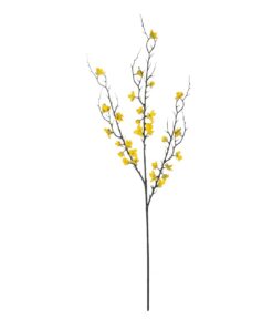 GloboStar® Artificial Garden YELLOW JUNGLE GERANIUM BLOSSOM BRANCH 21460 Τεχνητό Διακοσμητικό Κλαδί Κίτρινο Γεράνι Y95cm