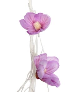 GloboStar® Artificial Garden MAGNOLIA FLOWER VINE 21471 Τεχνητό Διακοσμητικό Φυτό Λευκή & Ροζ Μανόλια Μ20 x Π20 x Υ300cm