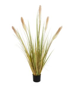 GloboStar® Artificial Garden PAMPAS GRASS 21478 Τεχνητό Διακοσμητικό Φυτό Μπεζ & Πράσινο Πάμπας Μ90 x Π40 x Υ150cm