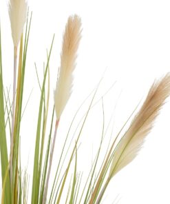 GloboStar® Artificial Garden PAMPAS GRASS 21478 Τεχνητό Διακοσμητικό Φυτό Μπεζ & Πράσινο Πάμπας Μ90 x Π40 x Υ150cm