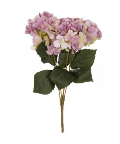 GloboStar® Artificial Garden PURPLE ORTENSIA GRASS BRANCH 21487 Τεχνητό Διακοσμητικό Κλαδί Μωβ Ορτανσίας Y43cm