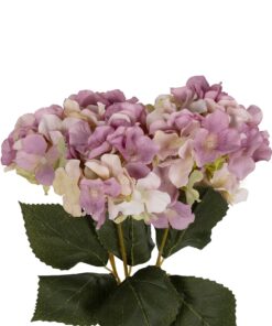 GloboStar® Artificial Garden PURPLE ORTENSIA GRASS BRANCH 21487 Τεχνητό Διακοσμητικό Κλαδί Μωβ Ορτανσίας Y43cm