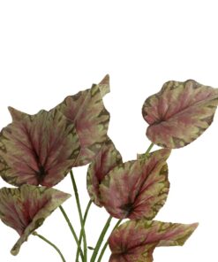 GloboStar® Artificial Garden BEGONIA LEAVES ROOTED 21490 Τεχνητό Διακοσμητικό Φυτό Πολύχρωμη Βιγόνια Μ25 x Π14 x Υ35cm
