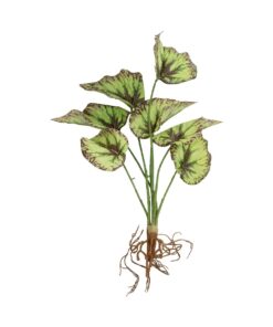 GloboStar® Artificial Garden BEGONIA LEAVES ROOTED 21491 Τεχνητό Διακοσμητικό Φυτό Πολύχρωμη Βιγόνια Μ25 x Π14 x Υ35cm