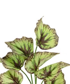 GloboStar® Artificial Garden BEGONIA LEAVES ROOTED 21491 Τεχνητό Διακοσμητικό Φυτό Πολύχρωμη Βιγόνια Μ25 x Π14 x Υ35cm