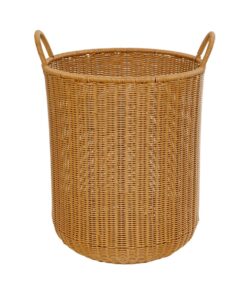 GloboStar® Artificial Garden TORINO 21492 Διακοσμητικό Πλεκτό Καλάθι – Κασπώ Γλάστρα – Flower Pot Μπεζ Φ37cm x Υ52cm