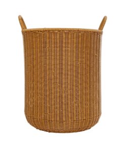 GloboStar® Artificial Garden TORINO 21492 Διακοσμητικό Πλεκτό Καλάθι – Κασπώ Γλάστρα – Flower Pot Μπεζ Φ37cm x Υ52cm