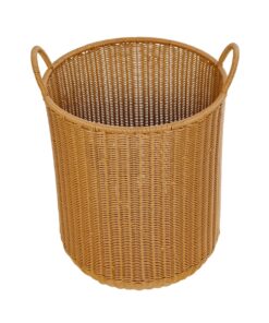 GloboStar® Artificial Garden TORINO 21492 Διακοσμητικό Πλεκτό Καλάθι – Κασπώ Γλάστρα – Flower Pot Μπεζ Φ37cm x Υ52cm