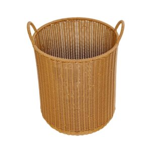 GloboStar® Artificial Garden TORINO 21492 Διακοσμητικό Πλεκτό Καλάθι – Κασπώ Γλάστρα – Flower Pot Μπεζ Φ37cm x Υ52cm