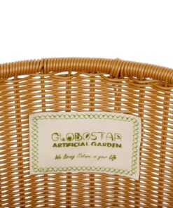 GloboStar® Artificial Garden TORINO 21492 Διακοσμητικό Πλεκτό Καλάθι – Κασπώ Γλάστρα – Flower Pot Μπεζ Φ37cm x Υ52cm