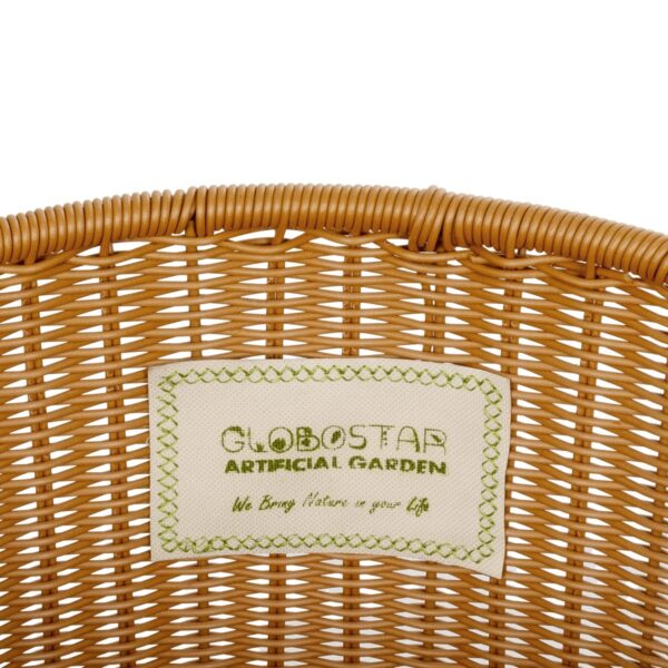GloboStar® Artificial Garden TORINO 21492 Διακοσμητικό Πλεκτό Καλάθι – Κασπώ Γλάστρα – Flower Pot Μπεζ Φ37cm x Υ52cm