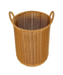 GloboStar® Artificial Garden TORINO 21493 Διακοσμητικό Πλεκτό Καλάθι – Κασπώ Γλάστρα – Flower Pot Μπεζ Φ31cm x Υ47cm