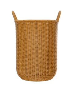 GloboStar® Artificial Garden TORINO 21493 Διακοσμητικό Πλεκτό Καλάθι – Κασπώ Γλάστρα – Flower Pot Μπεζ Φ31cm x Υ47cm