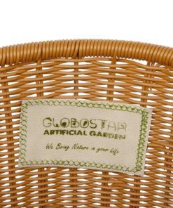GloboStar® Artificial Garden TORINO 21493 Διακοσμητικό Πλεκτό Καλάθι – Κασπώ Γλάστρα – Flower Pot Μπεζ Φ31cm x Υ47cm