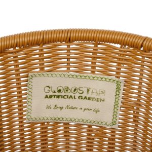 GloboStar® Artificial Garden TORINO 21493 Διακοσμητικό Πλεκτό Καλάθι – Κασπώ Γλάστρα – Flower Pot Μπεζ Φ31cm x Υ47cm