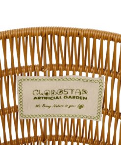 GloboStar® Artificial Garden OSAKA 21494 Διακοσμητικό Πλεκτό Καλάθι – Κασπώ Γλάστρα – Flower Pot Μπεζ Φ30cm x Υ41cm