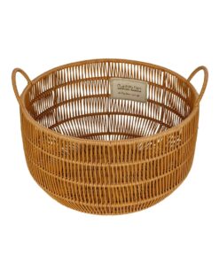 GloboStar® Artificial Garden COCOA 21495 Διακοσμητικό Πλεκτό Καλάθι – Κασπώ Γλάστρα – Flower Pot Μπεζ Φ30cm x Υ40cm