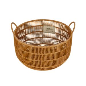 GloboStar® Artificial Garden COCOA 21495 Διακοσμητικό Πλεκτό Καλάθι – Κασπώ Γλάστρα – Flower Pot Μπεζ Φ30cm x Υ40cm