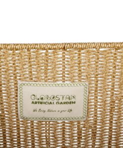 GloboStar® Artificial Garden CAVES 21496 Διακοσμητικό Πλεκτό Καλάθι – Κασπώ Γλάστρα – Flower Pot Μπεζ Μ32 x Π28 x Υ30cm