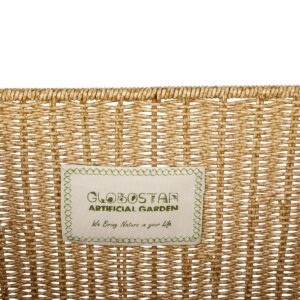 GloboStar® Artificial Garden CAVES 21496 Διακοσμητικό Πλεκτό Καλάθι – Κασπώ Γλάστρα – Flower Pot Μπεζ Μ32 x Π28 x Υ30cm