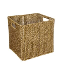 GloboStar® Artificial Garden SIENA 21497 Διακοσμητικό Πλεκτό Καλάθι – Κασπώ Γλάστρα – Flower Pot Μπεζ Μ32 x Π28 x Υ30cm