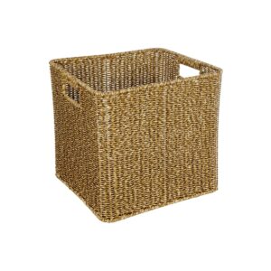 GloboStar® Artificial Garden SIENA 21497 Διακοσμητικό Πλεκτό Καλάθι – Κασπώ Γλάστρα – Flower Pot Μπεζ Μ32 x Π28 x Υ30cm