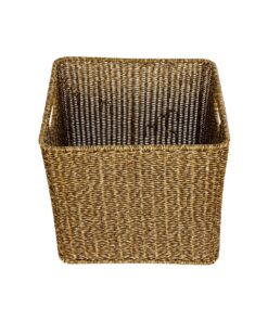 GloboStar® Artificial Garden SIENA 21497 Διακοσμητικό Πλεκτό Καλάθι – Κασπώ Γλάστρα – Flower Pot Μπεζ Μ32 x Π28 x Υ30cm