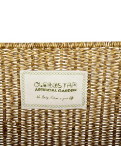 GloboStar® Artificial Garden SIENA 21497 Διακοσμητικό Πλεκτό Καλάθι – Κασπώ Γλάστρα – Flower Pot Μπεζ Μ32 x Π28 x Υ30cm