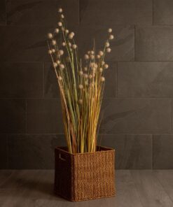 GloboStar® Artificial Garden SIENA 21497 Διακοσμητικό Πλεκτό Καλάθι – Κασπώ Γλάστρα – Flower Pot Μπεζ Μ32 x Π28 x Υ30cm