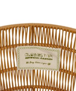 GloboStar® Artificial Garden DAKOTA 21498 Διακοσμητικό Πλεκτό Καλάθι – Κασπώ Γλάστρα – Flower Pot Μπεζ Φ33cm x Υ33cm