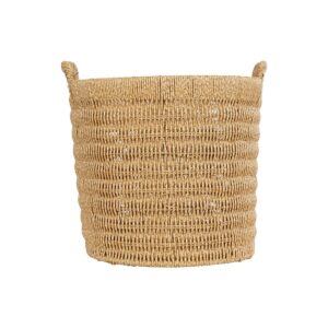 GloboStar® Artificial Garden BARBADOS 21499 Διακοσμητικό Πλεκτό Καλάθι – Κασπώ Γλάστρα – Flower Pot Μπεζ Μ28 x Π28 x Υ26cm