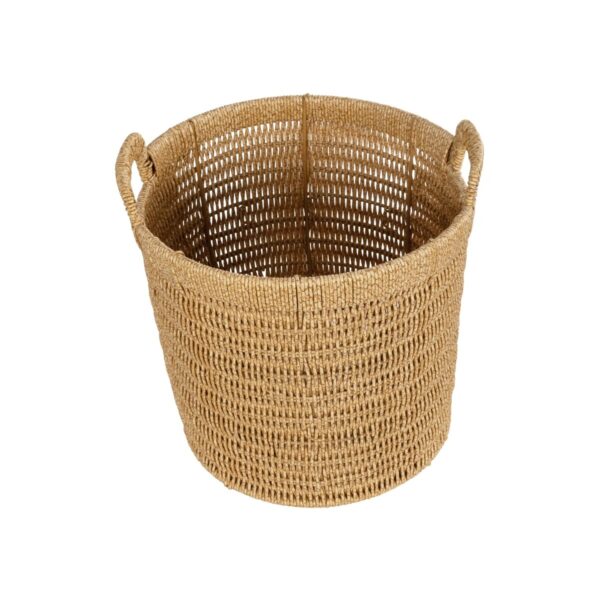 GloboStar® Artificial Garden BARBADOS 21499 Διακοσμητικό Πλεκτό Καλάθι – Κασπώ Γλάστρα – Flower Pot Μπεζ Μ28 x Π28 x Υ26cm