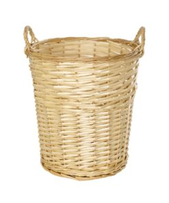 GloboStar® Artificial Garden ARIZONA 21503 Διακοσμητικό Πλεκτό Καλάθι – Κασπώ Γλάστρα – Flower Pot Μπεζ Φ36 x Υ38cm