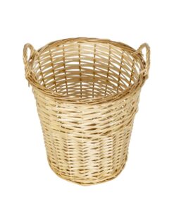 GloboStar® Artificial Garden ARIZONA 21503 Διακοσμητικό Πλεκτό Καλάθι – Κασπώ Γλάστρα – Flower Pot Μπεζ Φ36 x Υ38cm