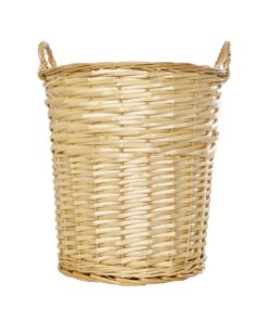 GloboStar® Artificial Garden ARIZONA 21503 Διακοσμητικό Πλεκτό Καλάθι – Κασπώ Γλάστρα – Flower Pot Μπεζ Φ36 x Υ38cm