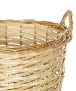 GloboStar® Artificial Garden ARIZONA 21503 Διακοσμητικό Πλεκτό Καλάθι – Κασπώ Γλάστρα – Flower Pot Μπεζ Φ36 x Υ38cm